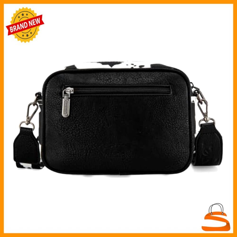 Vegan Leather Crossbody Bag with Adjustable Strap, Multiple Pockets - Picture 5 of 7